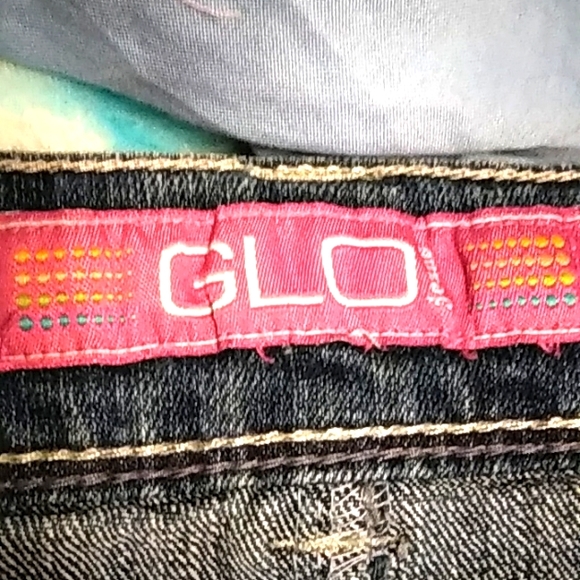 GLO by J-lo Stretch Denim with frill design bottom hem JR size 15 - Picture 3 of 5